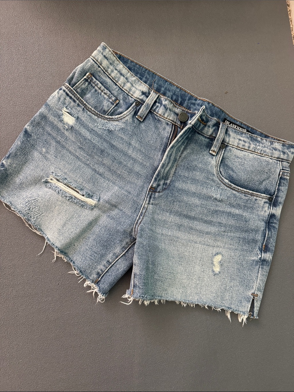 Blank NYC Light Blue Distressed Denim Cutoff Shorts